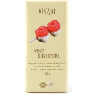 Vivani Kuoverture hvid overtrækschokolade Økologisk - 200 g