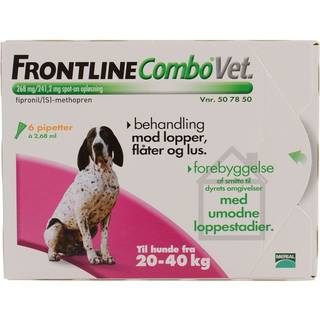 Frontline Combo Vet - hund - 20-40 kg - 6 pipetter