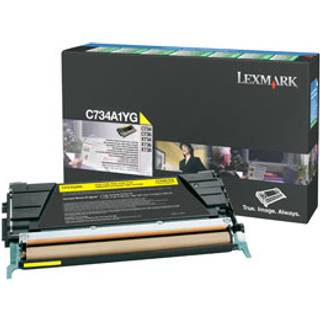 Gul lasertoner - Lexmark C734 - 6.000 sider