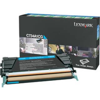 Cyan lasertoner - Lexmark C734 - 6.000 sider