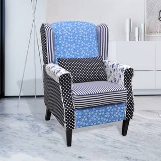 lænestol med patchworkdesign stof