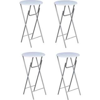 Ståborde 4 Stk. Mdf Bordplade Hvid