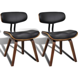 Spisebordsstole Bøjet Træ Og Kunstlæder - 2 / Cremefarvet og lysebrun