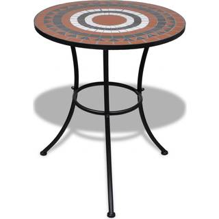 bistrobord 60 cm mosaik terracotta og hvid