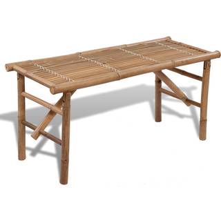 foldbar havebænk med hynde 118 cm bambus