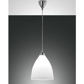 Fabas Luce Glas hængelampe PROVENZA, dæmpbar, Hvid/opal, Stue/spisestue, Glas, Moderne