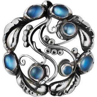 Georg Jensen Moonlight Blossom broche 159, sølv med blå månesten