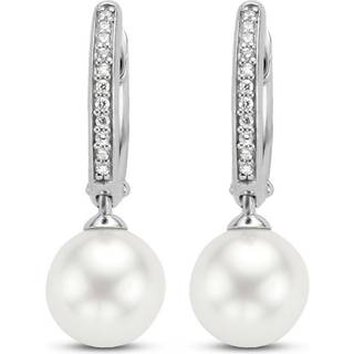 TI SENTO Silver 7696PW Simulated Pearl CZ Earrings - F69109