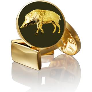 Skultuna Cuff Links Hunter Wild Boar Gold/Green