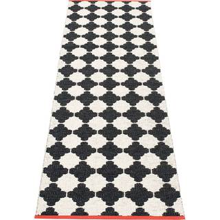 Pappelina Marre Gulvtæppe 70x225 Cm Black/vanilla/coral - Mønstrede tæpper Pvc Sort - MAX722