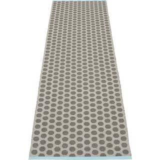Pappelina, Noa tæppe 70x250 cm charcoal / warm grey / turquoise stripe