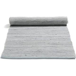 Rug Solid Cotton Tæppe t 75x200 Cm - Ensfarvede tæpper Bomuld Lysegrå - 20305
