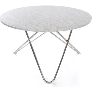 OX Denmarq Big O Table spisebord Marmor carrara, understel i messing