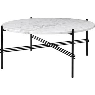 Gubi Ts Sofabord 80 Cm Sort / t Carrara Marmor - Sofabord Carrara-marmor Hvid - 10017167