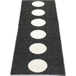 Pappelina Vera Rug Black/vanilla Tæppe / Vanilje 70x450 Cm - Mønstrede tæpper Pvc Sort - VEX745