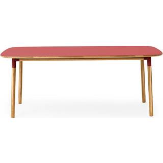 Normann Copenhagen - Form Table 95 x 200 cm - Red/Oak - Spiseborde - Simon Legald - RØD,Træ farvet - Naturmateriale/Træ