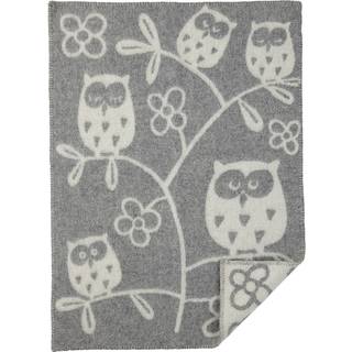 Klippan Yllefabrik Tree Owl børneplaid lysegrå