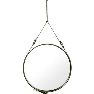 GUBI Adnet Vægspejl Cirkulær Sort Læder Ø70 cm