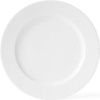 Lyngby Porcelæn Rhombe flad tallerken hvid 27 cm