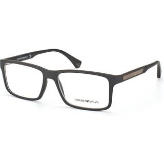 Emporio Armani Mand EA3038 5063 Optiske stel Kig Sort Transparent Firkantet Normal
