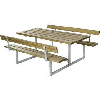 PLUS Basic bord/bænkesæt med 2 ryglæn, trykimprægneret/nåletræ, 177 cm