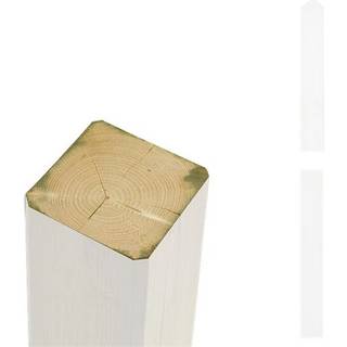 PLUS omlimet stolpe med spids ende, sort/fyr, 7 x 7 x 208 cm