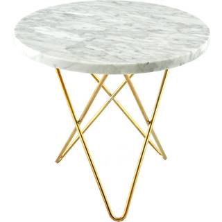 OX Denmarq Tall mini O sidebord Ø50 H50, sort understel hvid marmor