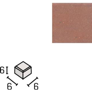 Betonbrosten/Kopsten 6x6x6 cm - Rød