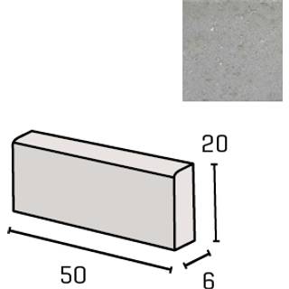 IBF Havekantsten 6x20x50 Cm Grå - Rund Overkant