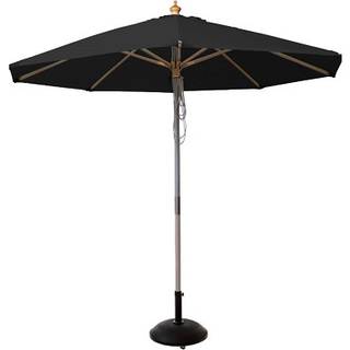 Cinas capri sort ø300cm 48mm teakfarvet stok