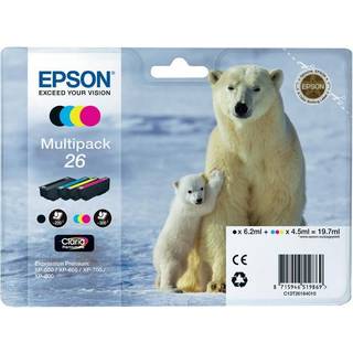 Epson 26 T2616 combo pack 4 stk - C13T26164010 19,7 ml Original blækpatron