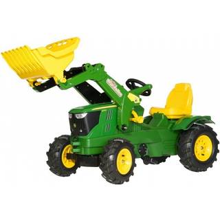 Rolly Toys rollyFarmtrac: John Deere 6210R pedaltraktor med frontlæsser - gummihjul med luft
