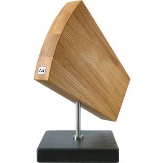 KAI Messerblock Keil magnetisch / drehbar - Eichenholz mit Granitsockel - Braun,Schwarz
