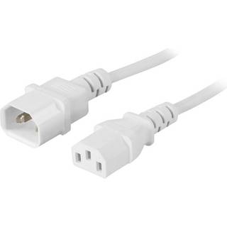 DELTACO Power IEC 60320 C14 Power IEC 60320 C13 White 3m