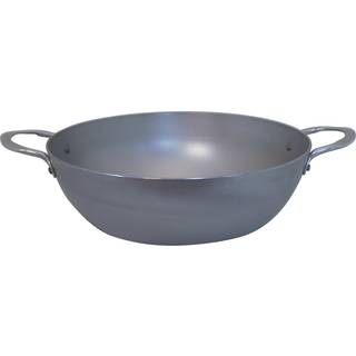de Buyer Mineral B tiefe Bauernpfanne 24 cm - Eisen mit Bienenwachsbeschichtung - Henkelgriffen - Silber