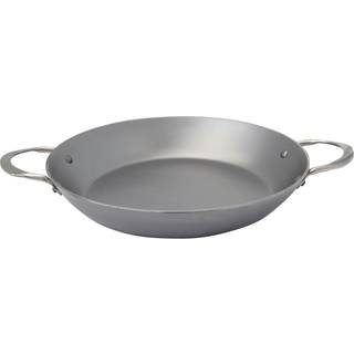 de Buyer Mineral B Paella Pfanne 32 cm - Eisen mit Bienenwachsbeschichtung - Henkelgriffen - Silber