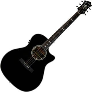 Hagstrom Siljan II Grand Auditorium Western Guitar (Sort)