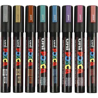 POSCA marker sæt PC-5M, 8 ass. metallic. farver