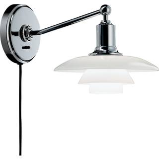 PH 2/1 væglampe m/ledning, hvid opal