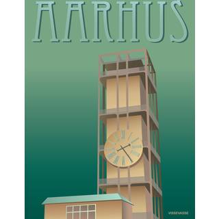 Tilbud: Spar 60% - Aarhus Rådhuset - Plakat 15x21 cm fra ViSSEVASSE