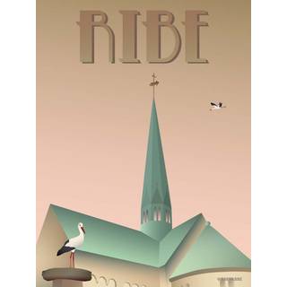 Tilbud: Spar 40% - Ribe Storkene - Plakat 15x21 cm fra ViSSEVASSE