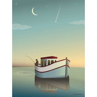 Tilbud: Spar 30% - Fiskeren - Plakat 50x70 cm fra ViSSEVASSE