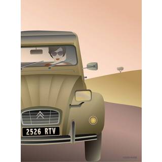 VISSEVASSE - 2CV Citroën plakat - 30x40 cm