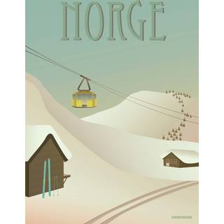 Tilbud: Spar 60% - Norge Sneen - Plakat 15x21 cm fra ViSSEVASSE