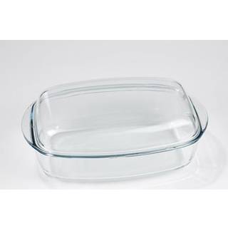 Rektangulært fad med låg, lavet af varmebestandigt glas, &#34;Slow Cook&#34;,