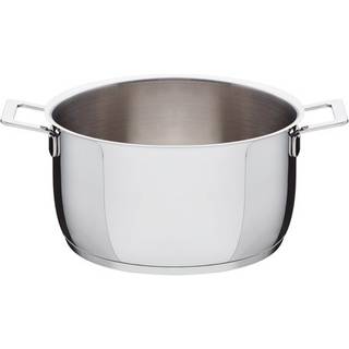 Alessi - Pots & Pans Casserole with 2 handles - Ø 24 cm - Gryder og kasseroller - Jasper Morrison - Sølv