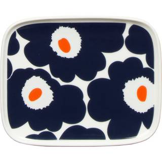 Marimekko Unikko tallerken 12x15 cm Sort/Hvid