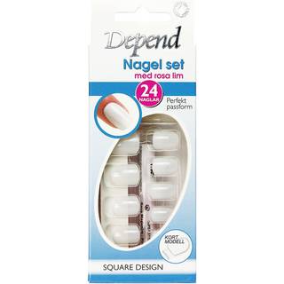 Depend French Look kunstige negle Kort Design 24 stk.- Rosa