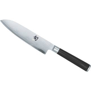KAI Shun Classic Linkshand-Santokumesser 18 cm - Damaststahl - Griff Pakkaholz - Schwarz,Silber