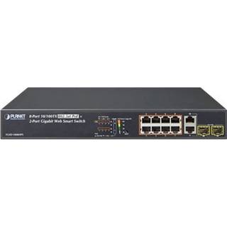 PLANET 8-PORT COMBO WEB SMART SWITCH 10/100TX POE+2-PORT GB TP/SFP    IN WRLS